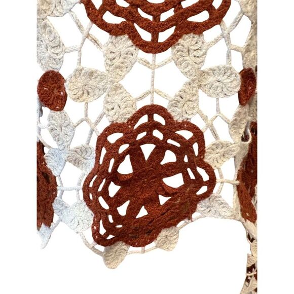 Rebellion  Women's L Multicolor Crochet Pullover Sweater Top - Picture 3 of 11